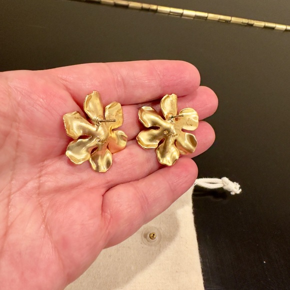 NWT Luxury Minimalist Formal J. Crew crystal preppy floral statement earrings - Picture 16 of 17
